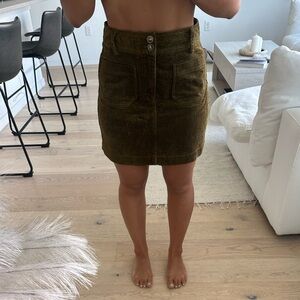 Madewell Olive Corduroy Skirt